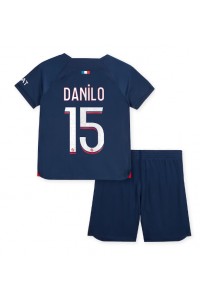 Fotbalové Dres Paris Saint-Germain Danilo Pereira #15 Dětské Domácí Oblečení 2023-24 Krátký Rukáv (+ trenýrky)